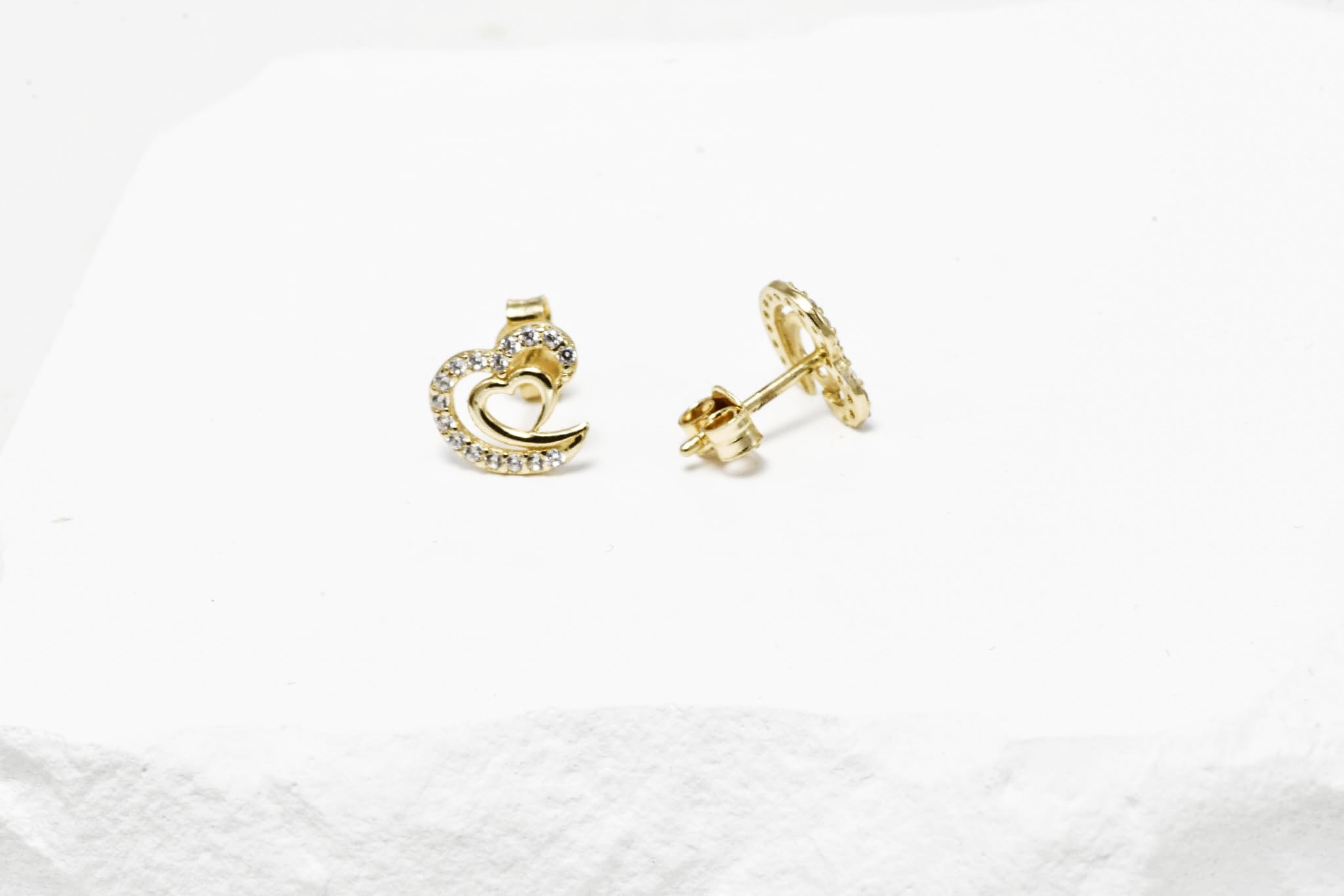 Double heart earrings