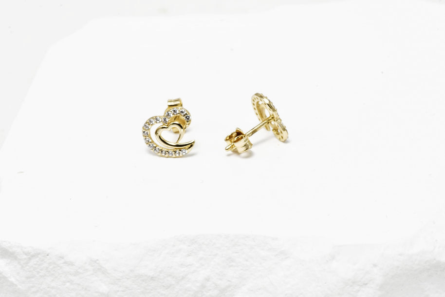 Double heart earrings