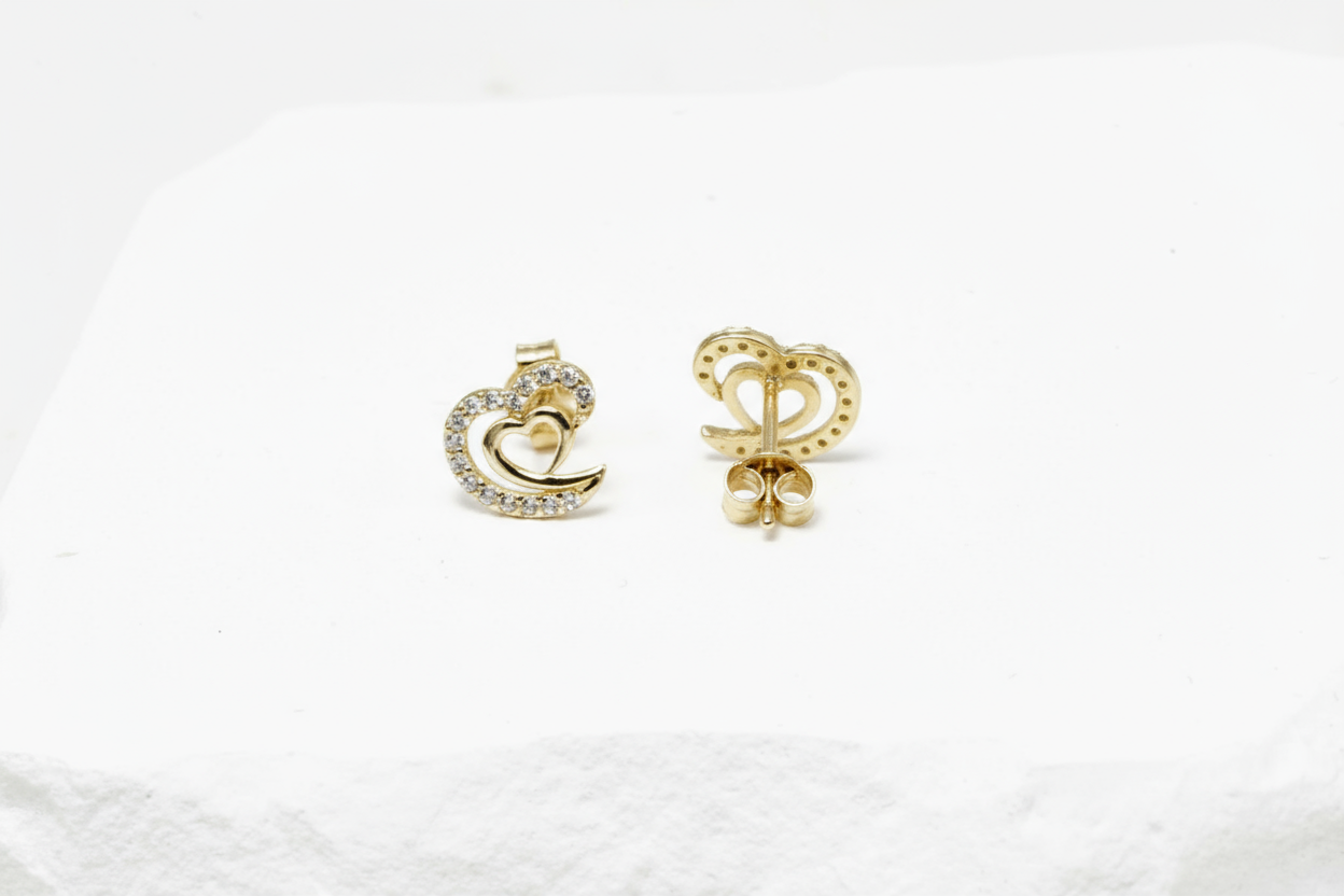 Double heart earrings