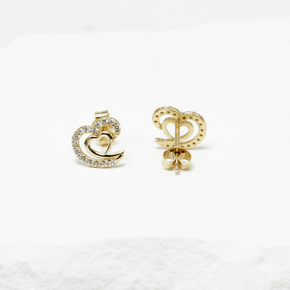 Double heart earrings