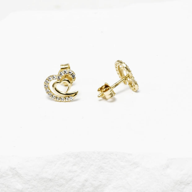 Double heart earrings