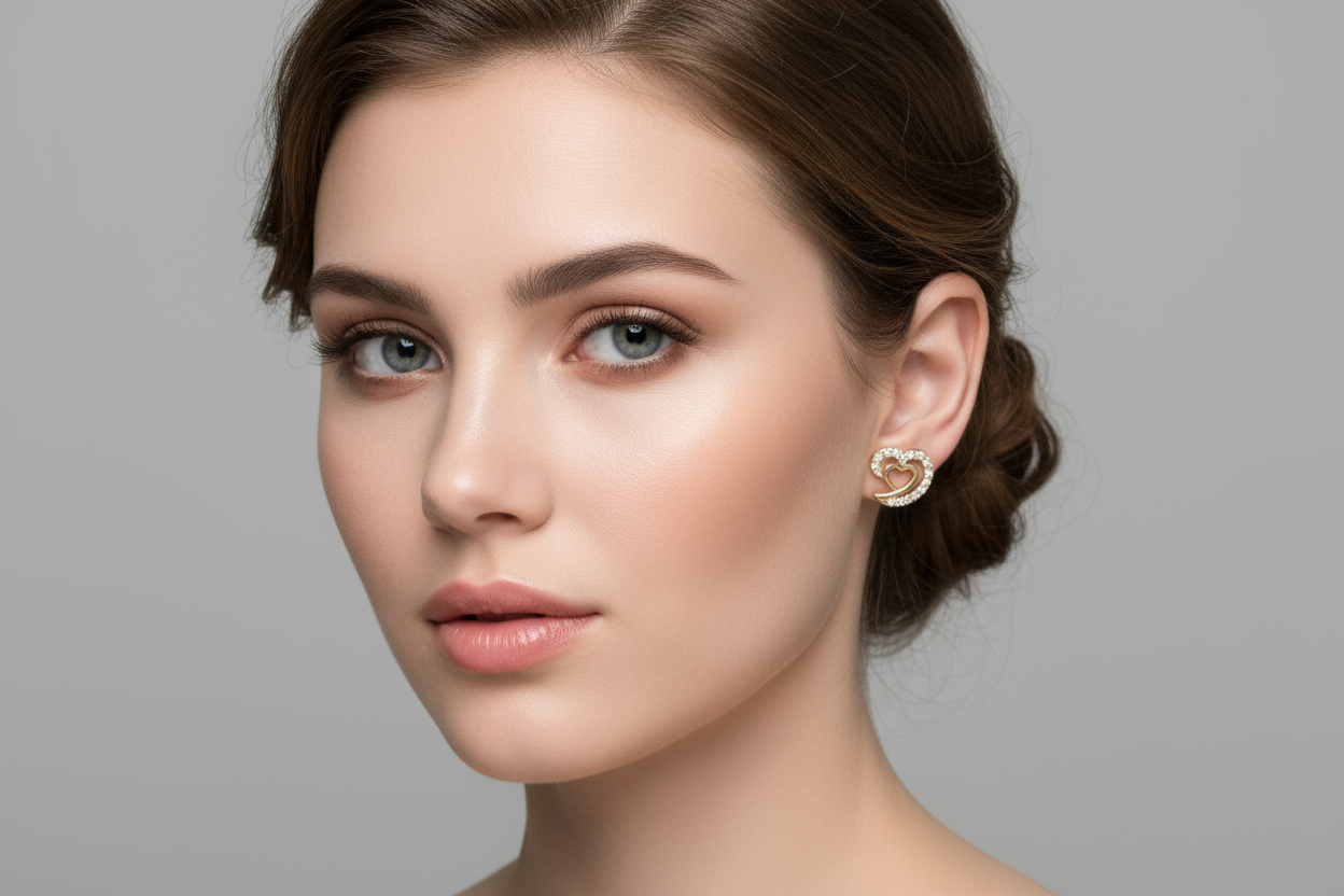 Double heart earrings