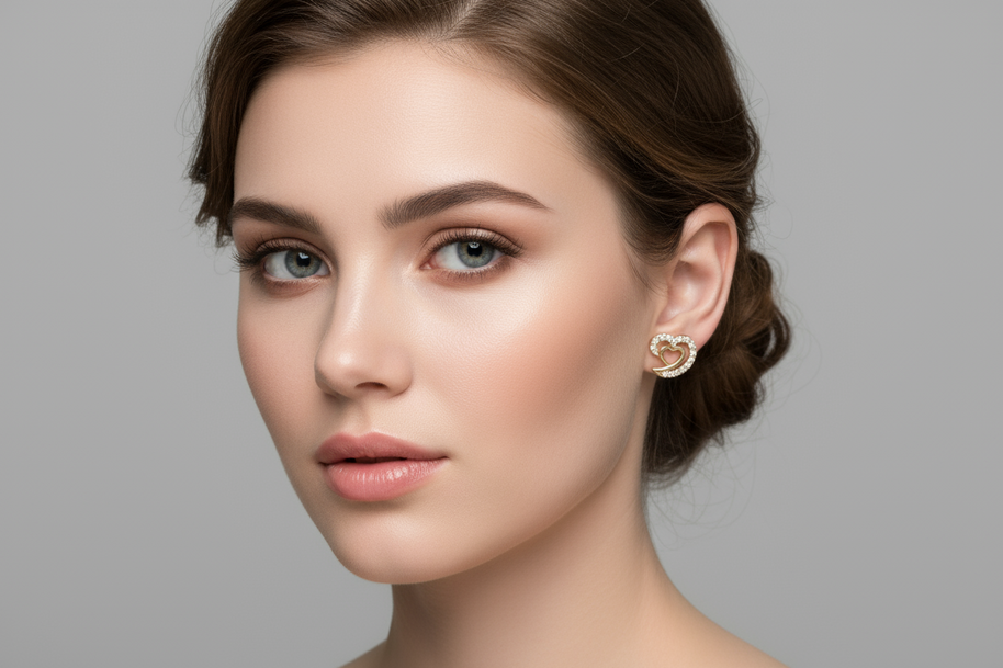 Double heart earrings