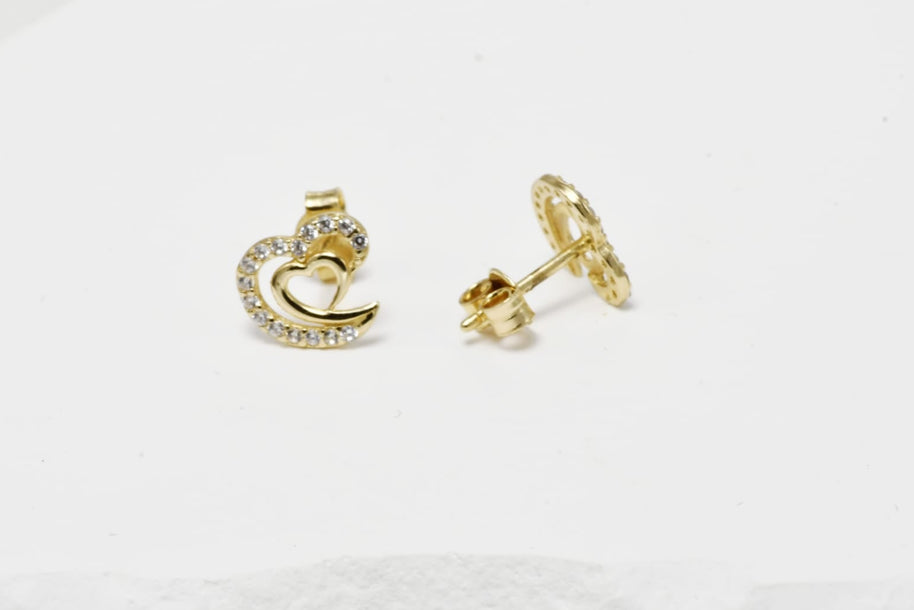 Double heart earrings