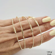 14K Gold Diamond-Cut Bangle Bracelet