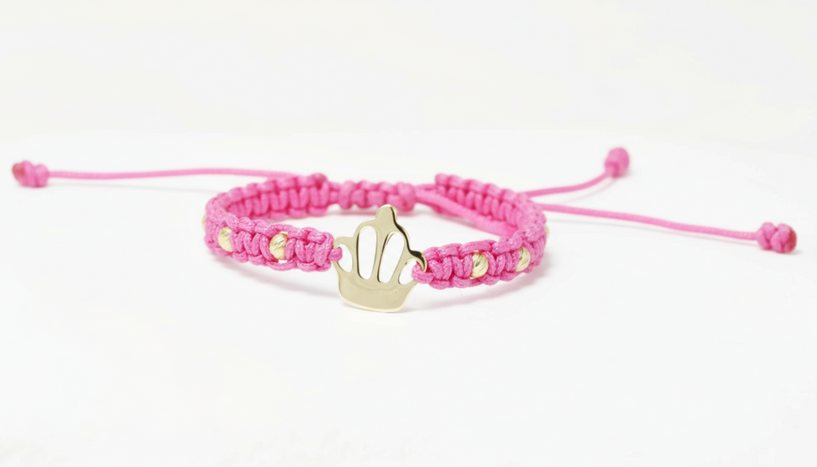 Red String Bracelet with Crown Charm