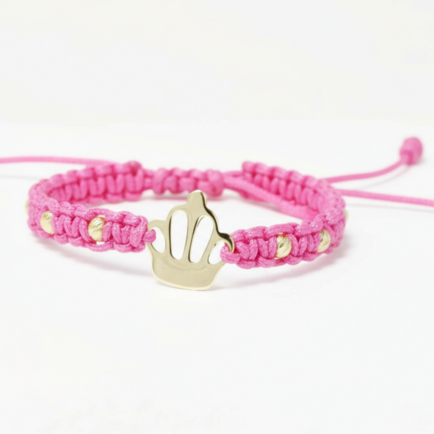 Red String Bracelet with Crown Charm