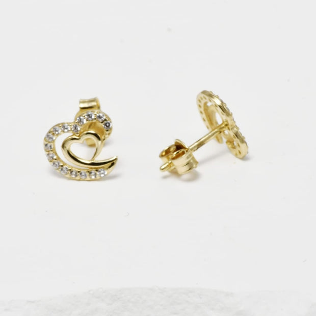 Double heart earrings