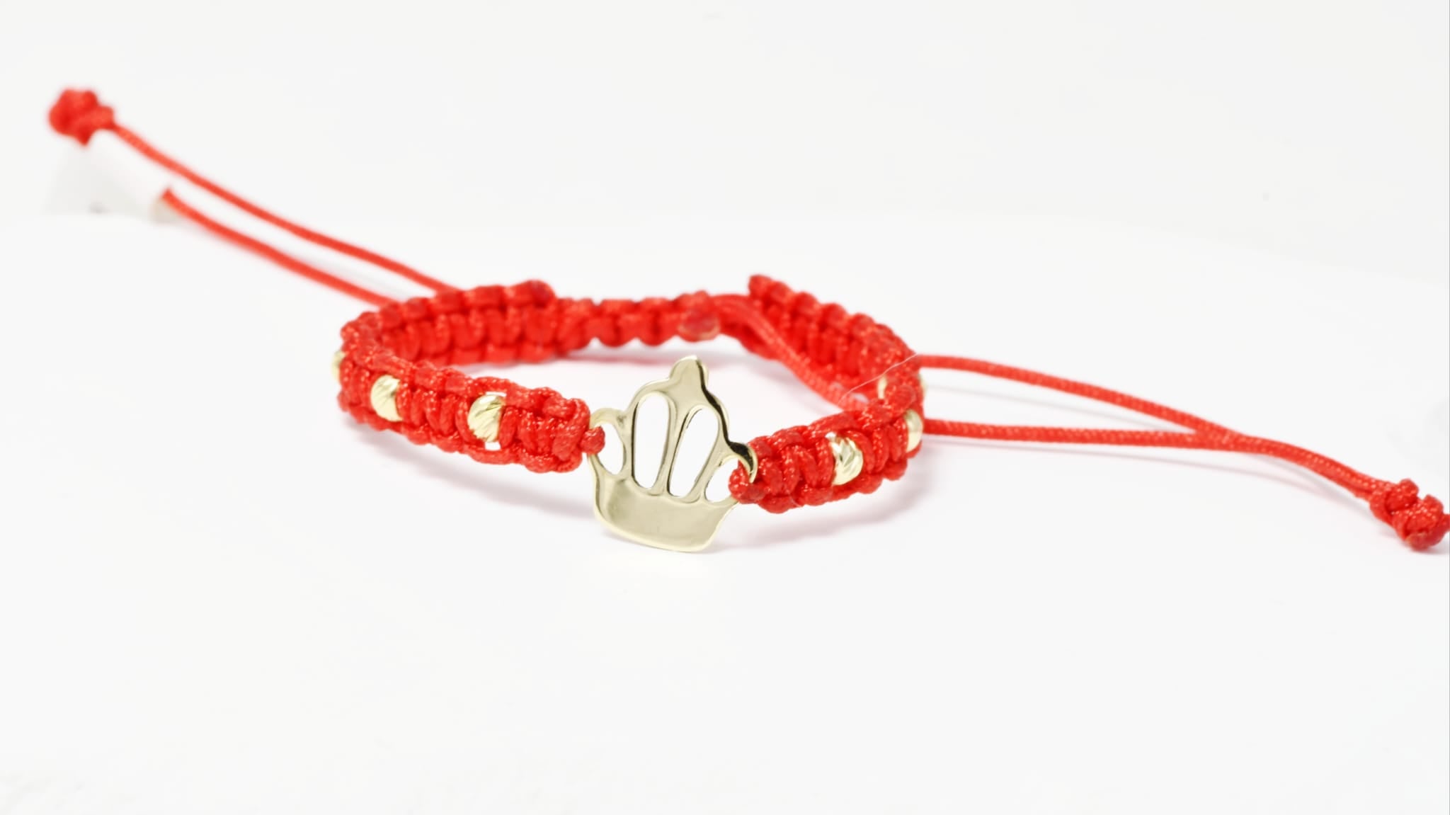 Red String Bracelet with Crown Charm