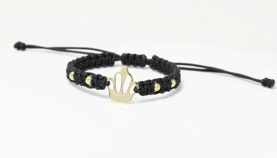 Red String Bracelet with Crown Charm