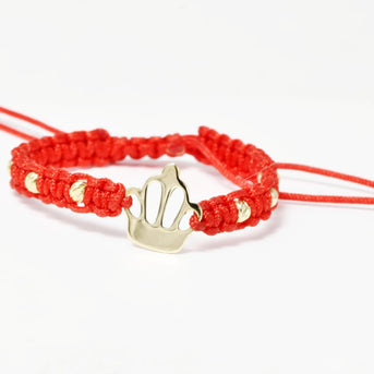 Red String Bracelet with Crown Charm
