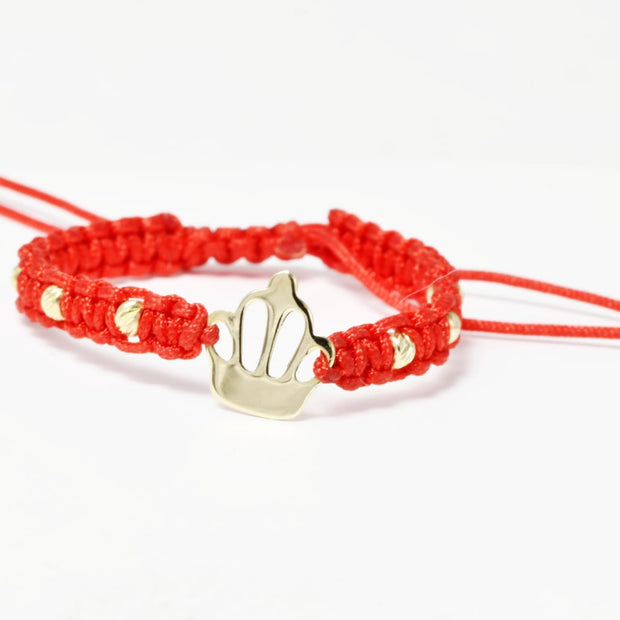 Red String Bracelet with Crown Charm