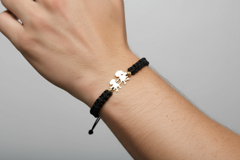 Red String Bracelet with 14K Gold Boy and Girl Charm