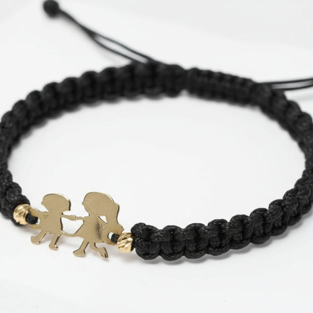 Red String Bracelet with 14K Gold Boy and Girl Charm