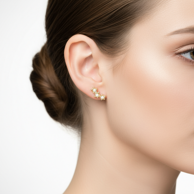 Triple Star Earrings