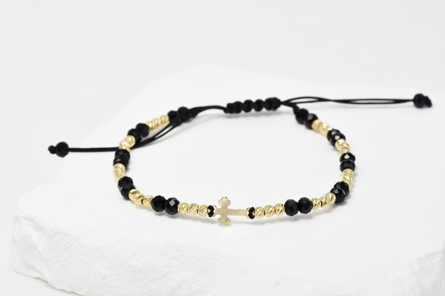 Gold Bracelet with 14K Cross Charm