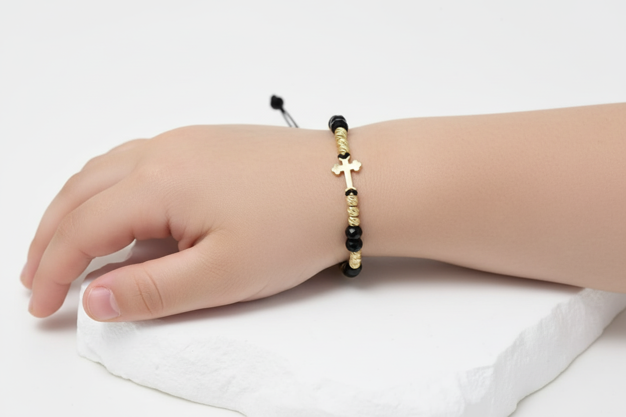 Gold Bracelet with 14K Cross Charm