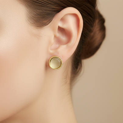 Round Stud Earrings — Engravable Design