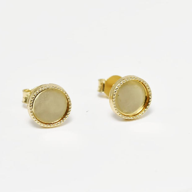 Round Stud Earrings — Engravable Design