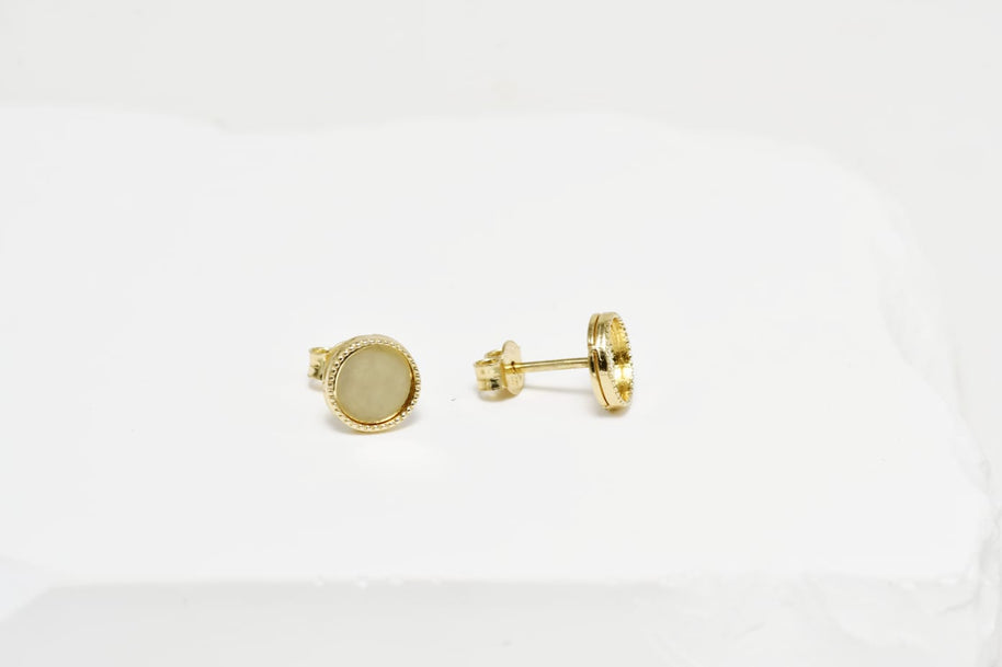Round Stud Earrings — Engravable Design