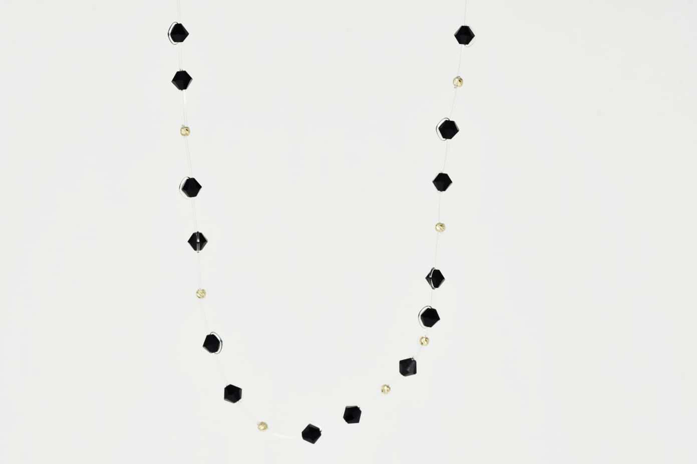 Necklace with   Black crystal Beads