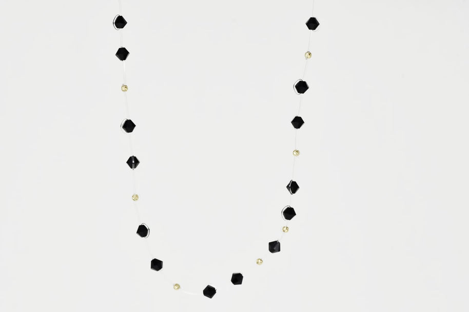 Necklace with   Black crystal Beads
