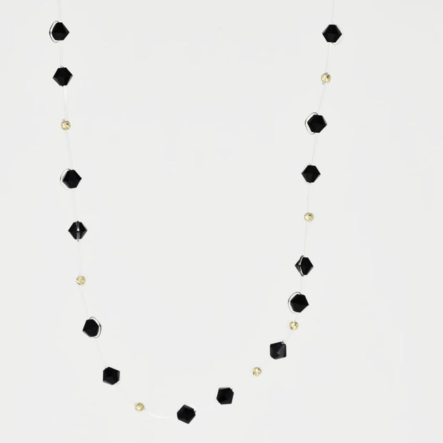 Necklace with   Black crystal Beads