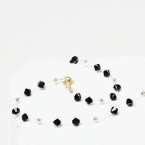 Necklace with   Black crystal Beads