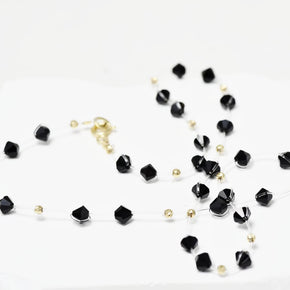 Necklace with   Black crystal Beads