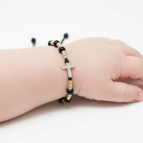 Red Bracelet with 14K Gold Cross