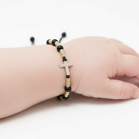 Red Bracelet with 14K Gold Cross