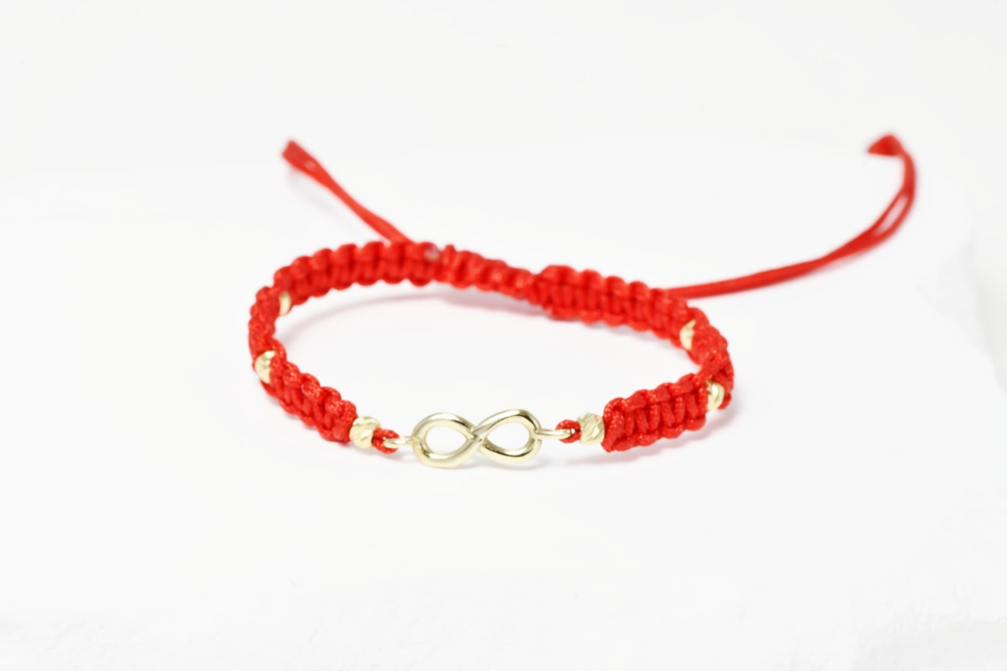 Red Cord Bracelet with Infinity Symbol