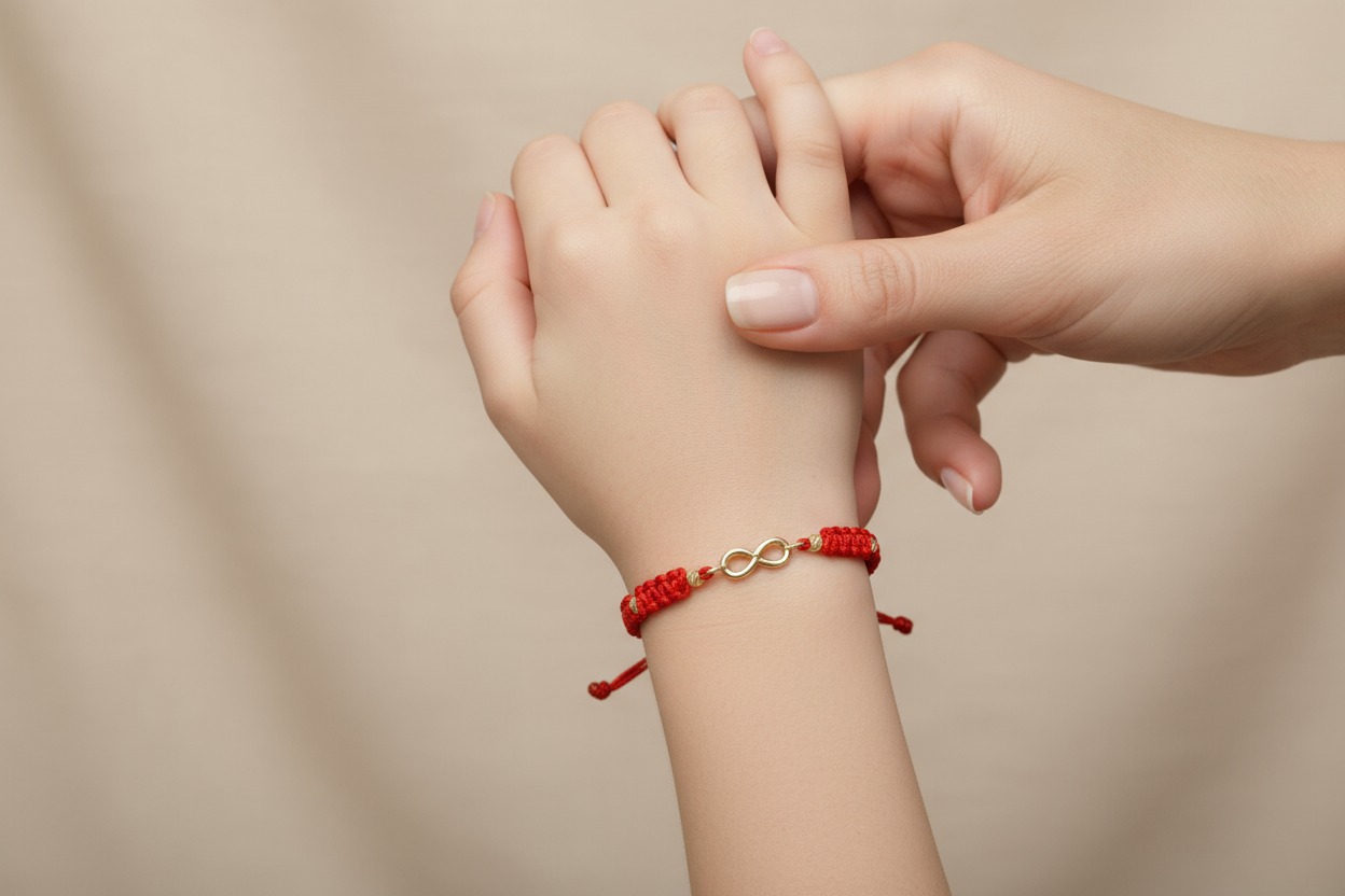 Red Cord Bracelet with Infinity Symbol