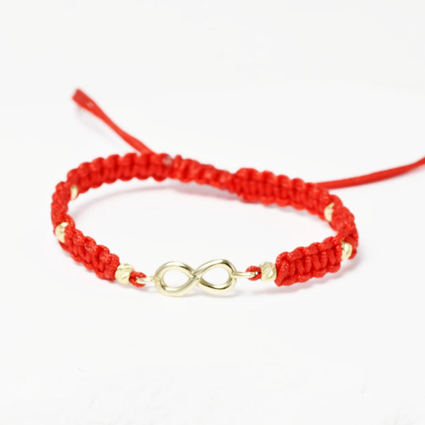 Red Cord Bracelet with Infinity Symbol