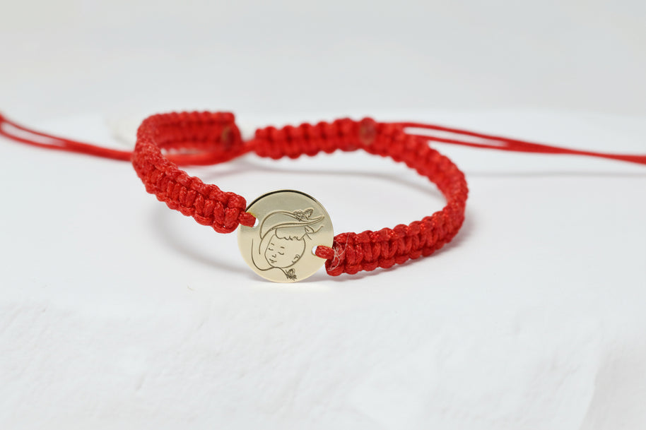 "Mother and Baby”  Bracelet with 10mm Engraved Disc
