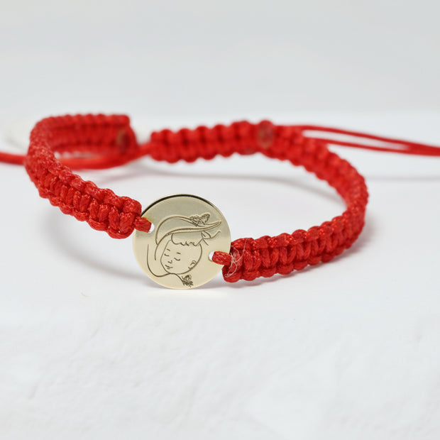 "Mother and Baby”  Bracelet with 10mm Engraved Disc
