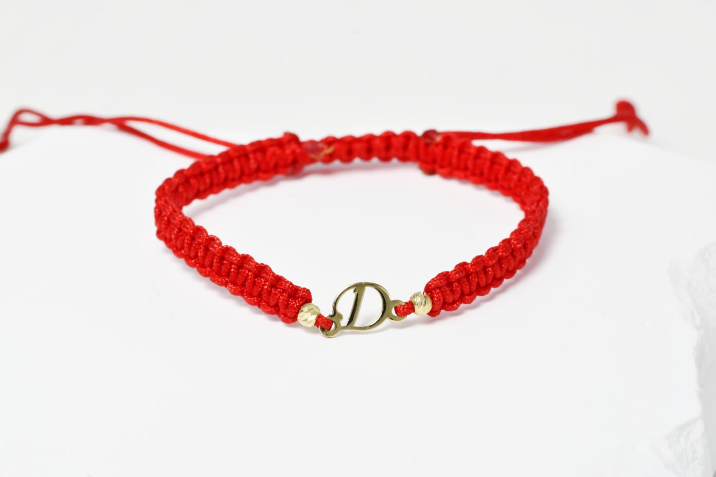 Red Cord Bracelet – Initial “D”