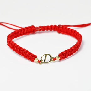 Red Cord Bracelet – Initial “D”