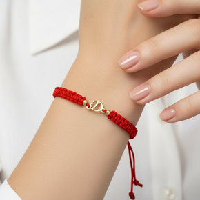 Red Cord Bracelet – Initial “D”