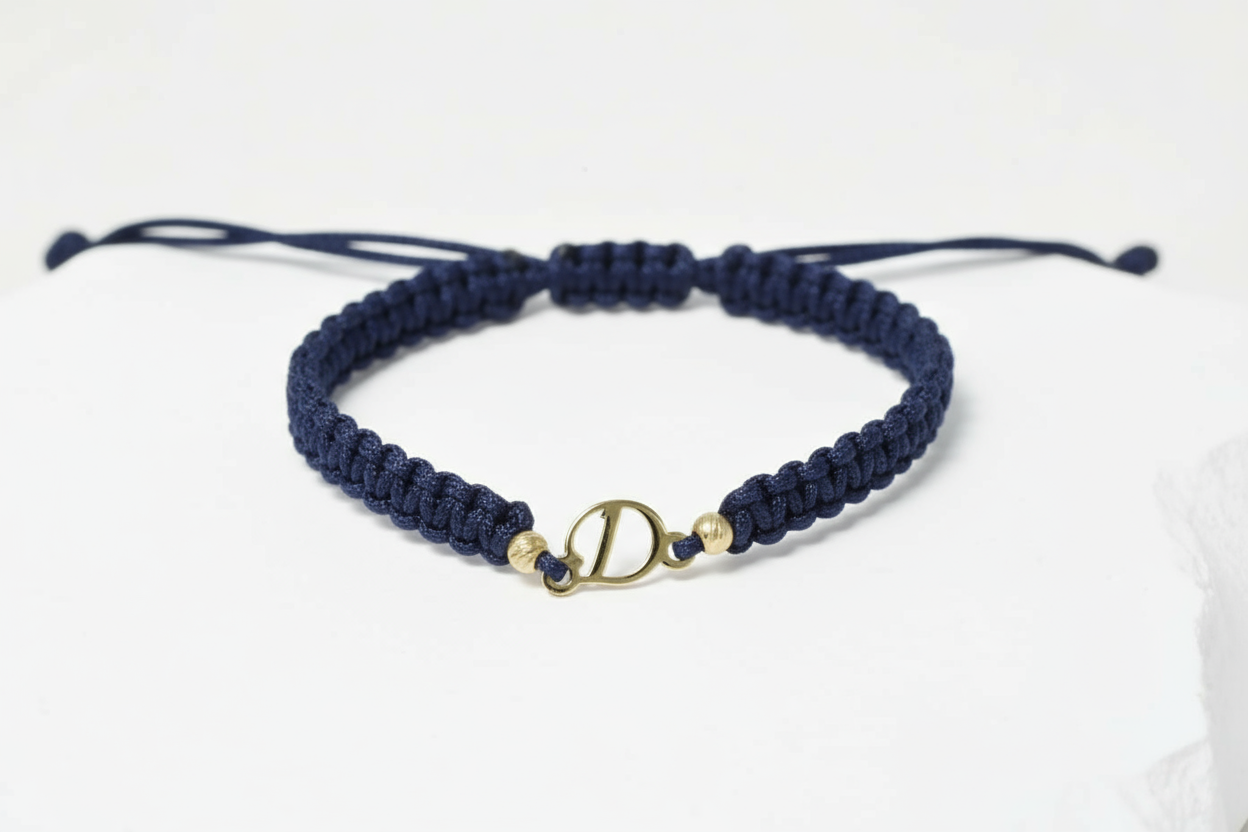 Red Cord Bracelet – Initial “D”