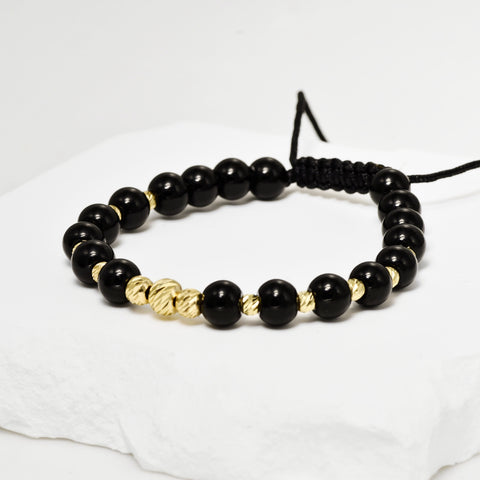Black Beaded Bracelet