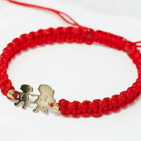 Red String Bracelet with 14K Gold Boy and Girl Charm