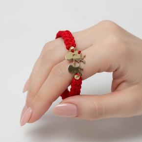 Red String Bracelet with 14K Gold Boy and Girl Charm