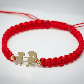 Red String Bracelet with 14K Gold Boy and Girl Charm