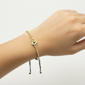 14K Gold Red Cord Bracelet – Baby Feet Charm (Engravable)
