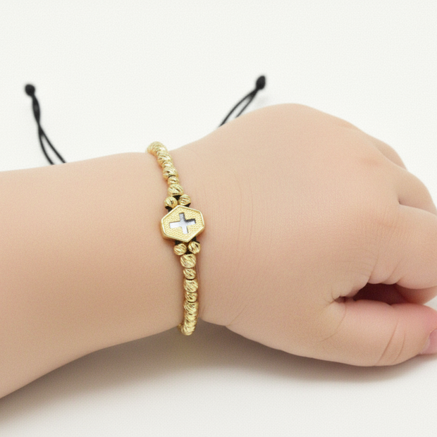 14K Gold Red Cord Bracelet – Baby Feet Charm (Engravable)