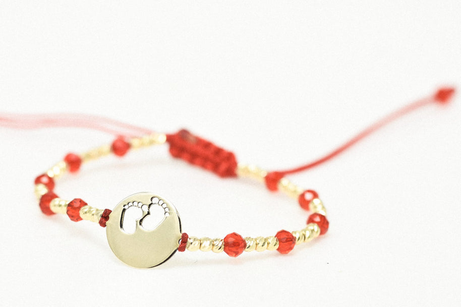 14K Gold Bracelet with Black Cord – Cross Charm