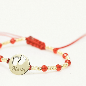 14K Gold Bracelet with Black Cord – Cross Charm