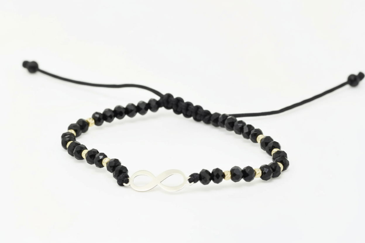 14K Gold Red Beaded Bracelet – Infinity Charm