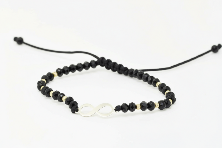 14K Gold Red Beaded Bracelet – Infinity Charm